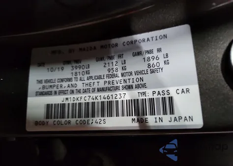 2019 Mazda Cx-3 Touring из США, поврежденный, VIN JM1DKFC74K1461237